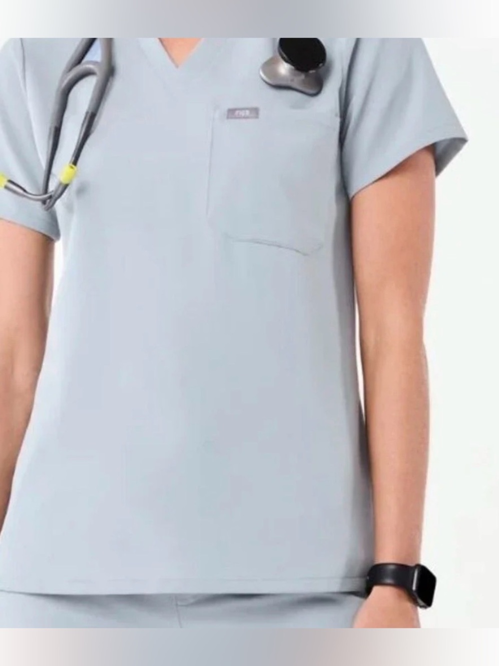 *FIGS* Plus Unisex Lt. Blue V-Neck Scrub Top w/ Chest Pocket Size 3XL